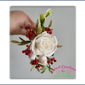 Rose and Berry Sugar Flower Spray