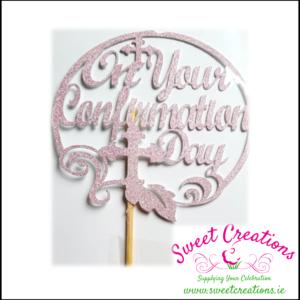Our handmade cake picks are made from non shed glitter card. Each one comes on a skewer so it can be inserted into your decorated cake.