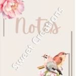 Peony and Bird Notepaper-Digital Download
