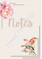 Peony and Bird Notepaper-Digital Download