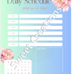 Daily Schedule - Digital Download
