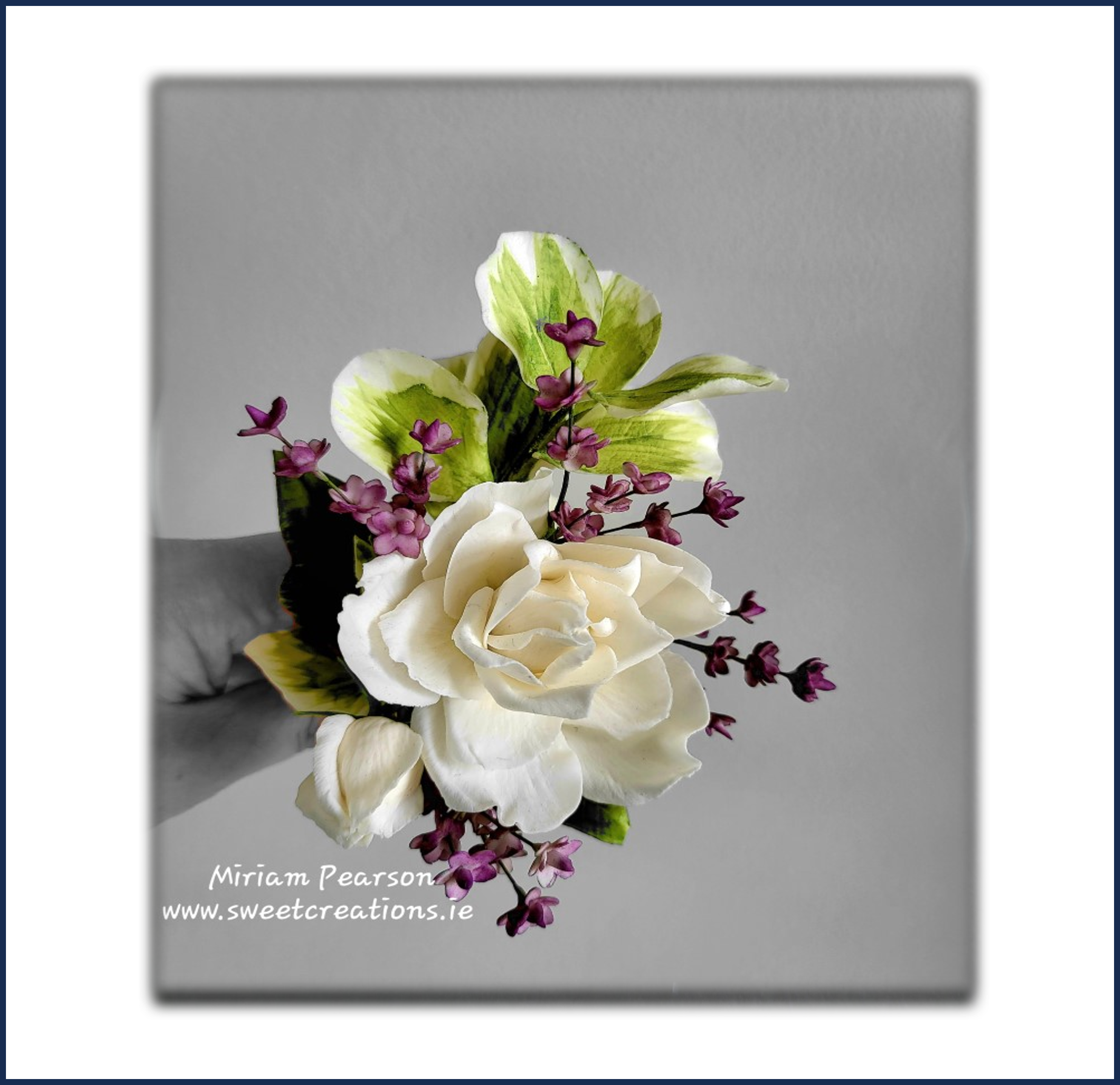 Gardenina and Lavender Gardenia and Lavender Flower Spray